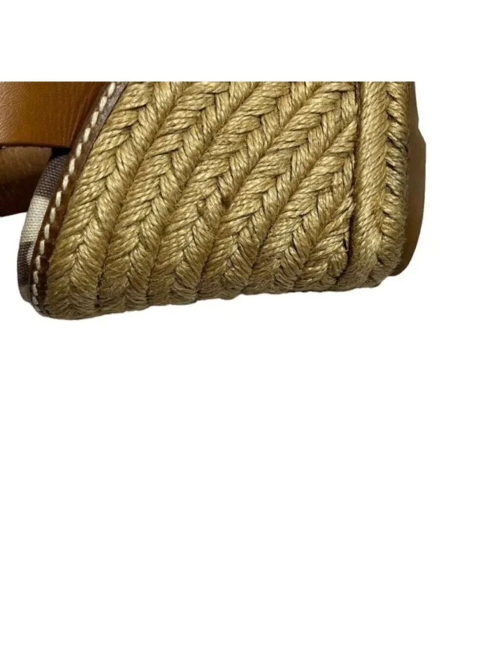 Tory Burch Swan Espadrille Wedge Sandals Ankle Strap Women's Size 8 B